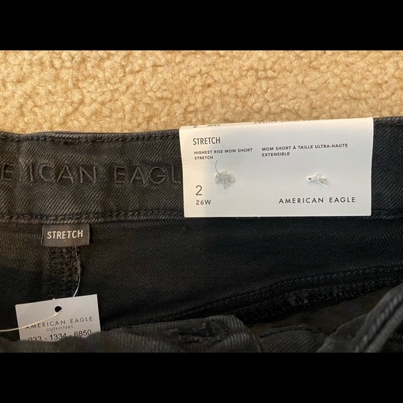 AE Stretch Highest Waist Crossover Denim Mom Short - Picture 4 of 4